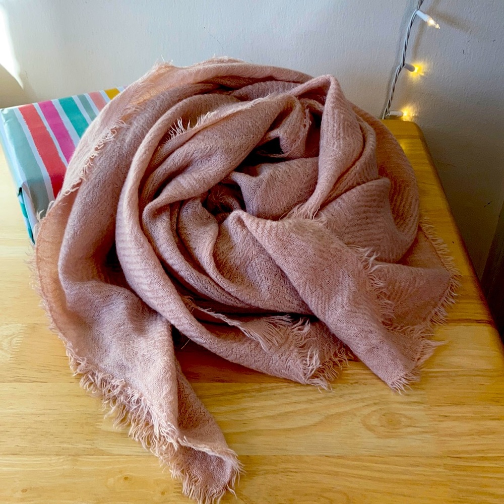 Baby pink blanket scarf